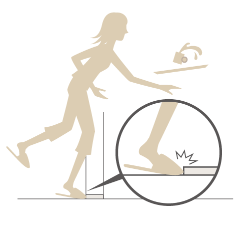 Building structure.  [Full flat floor] Eliminate a step in the dwelling unit, except for the front door. To prevent in advance a fall by stumbling. (Conceptual diagram)