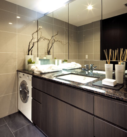 Bathing-wash room.  [It is comfortable and greeted each morning grooming time, Vanity full of grace] It can be carried out in the morning of the grooming pleasant, Wash room wrapped in texture on to bring a higher status in time to brush the teeth, We finished in a space where every family is calm.