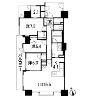 Floor: 3LDK + DEN + 2WIC + SIC + TR, the occupied area: 93.67 sq m, Price: 61.2 million yen