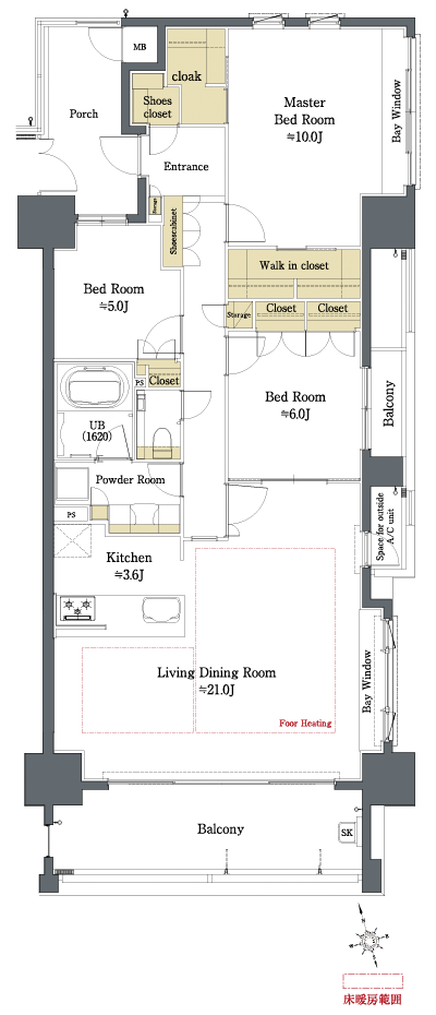 Floor: 3LDK, occupied area: 104.38 sq m, Price: TBD