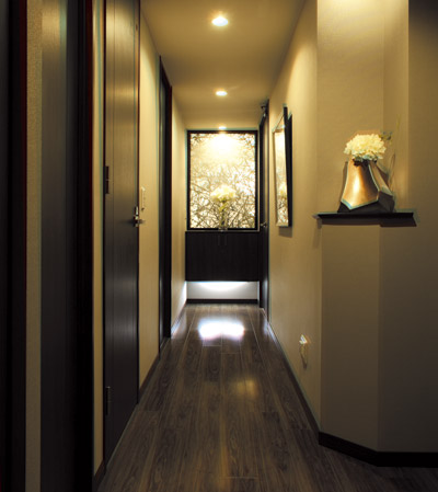 Interior.  [Corridor] We have designed the corridor controversial elegant atmosphere with soft lighting. Makes you feel high satisfaction when moving to each room.