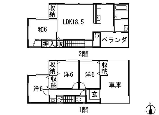 Floor plan. 25,800,000 yen, 4LDK, Land area 212.16 sq m , Building area 120.9 sq m 4LDK
