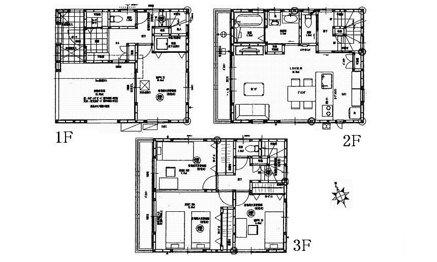 Floor plan. 35,800,000 yen, 2LDK + 2S (storeroom), Land area 71.25 sq m , Building area 121.47 sq m All-electric Cute