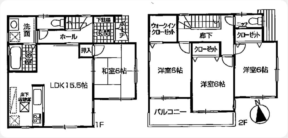 Floor plan. 34,800,000 yen, 4LDK, Land area 100.34 sq m , Building area 95.58 sq m
