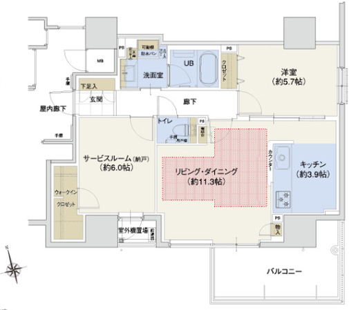 Room and equipment. Barrier-free room also was also thorough shared space. Floor heating and mist sauna other, A variety of advanced ・ Equipped with the comforts. Two-sided lighting corner dwelling unit (C type ・ 1LDK + S (storeroom) + walk-in closet Occupied area / 64.52 sq m  Balcony area / 10 sq m )