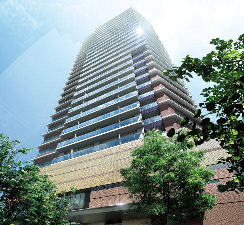 Shared facilities.  [Exterior CG] Shukkeien, While in harmony with the Hiroshima Castle, Inherit the history of the future. We created the architectural beauty to be proud of in Hiroshima. While to keynote the earth color of the image of the Japanese traditional color, Adopt a color planning that considers the landscape seen from Chijimikei Gardens. Impression that the facade will give the, Modern & classical. We have to create the appropriate architectural beauty in a new landmark of Hiroshima city center. ( ※ 1 ※ 2)