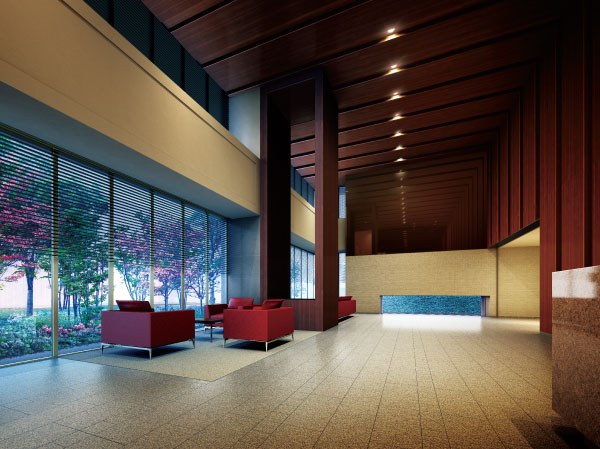 Shared facilities.  [Owner's Lounge Rendering CG] Enlightenment with elegant moments of downtown. Invited people, Deepen friendship. In order to enrich directing the time in such a downtown residence, A common space rich in flavor and hospitality, such as the hotel was planning. Owner's lounge connected to the entrance hall, Provided with a glass wall overlooking the atrium and a private garden, Space and attention to comfort and quality of. ( ※ 3)