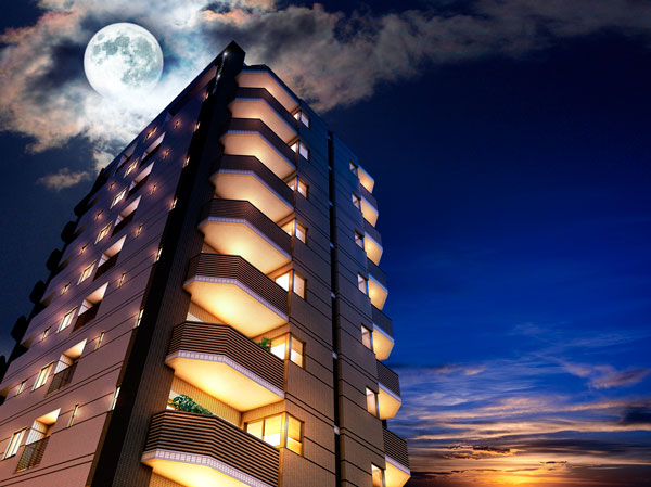 Buildings and facilities. It is possible to spend a comfortable apartment life up a notch <St. Mansion Series> birth. Each floor to ensure a dedicated bicycle space of every two cars each mansion, Elevator adopts put easy 13-seater bicycle. By further to adopt the advanced security, Us to firmly support the urban life of peace of mind. (Exterior view)