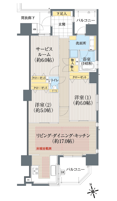 Floor: 2LDK + S, the occupied area: 79.67 sq m, Price: 39,440,000 yen ~ 41,900,000 yen