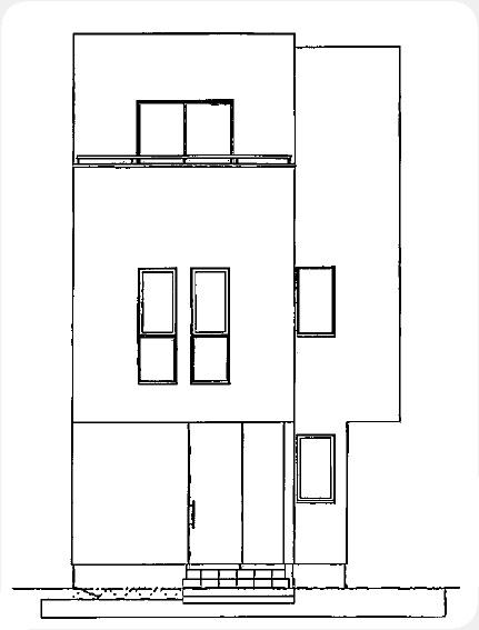 Rendering (appearance). West side elevational view