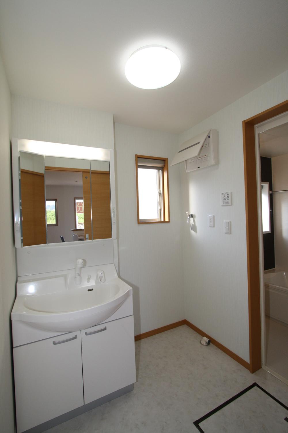 Wash basin, toilet. Interior