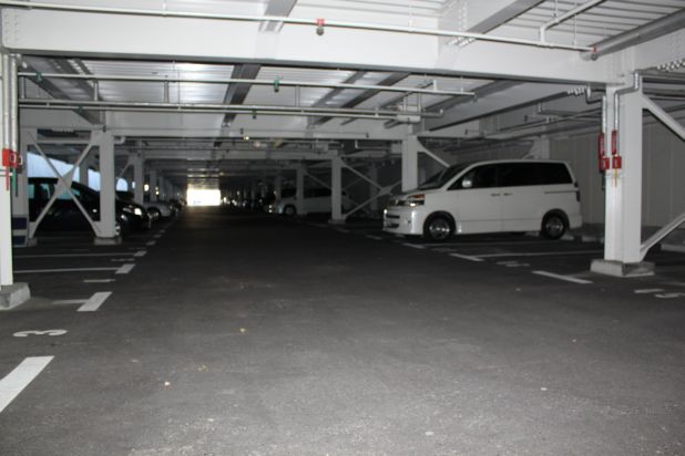 Parking lot. Roofed