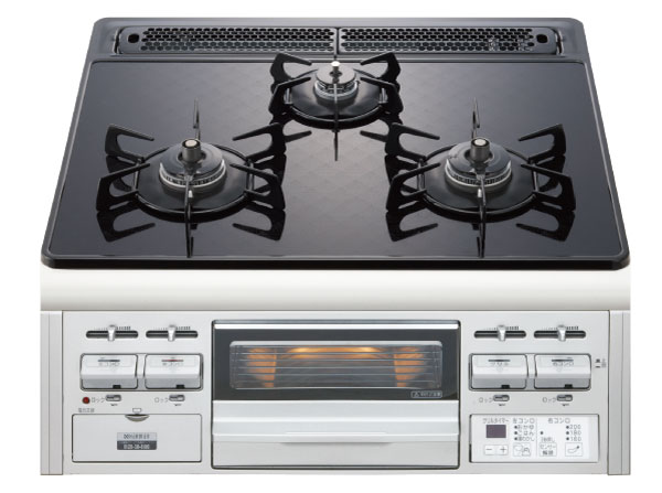 Kitchen. Glass top three-necked gas table