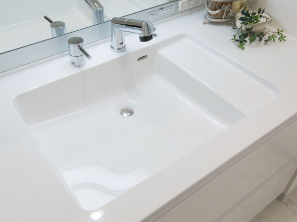 Bathing-wash room. Organic glass-based new material basin counter