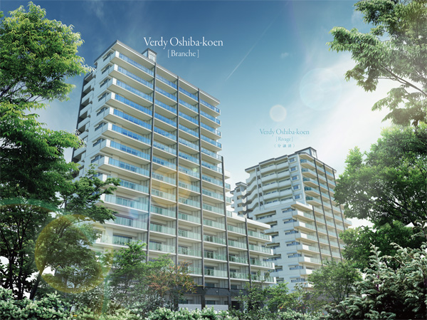 Building structure. <Verdi Oshibakoen [Blanche]> Rendering. Front of the property is, Lush Oshibakoen (10m). While taking a green shower, Sincerely living to be healed is waiting! ! (Which is actually the one that caused to draw on the basis of the drawing may differ slightly. )