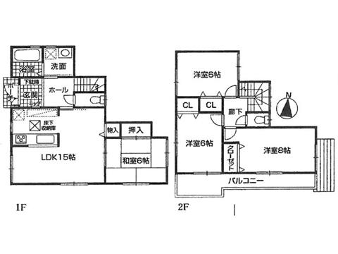 Floor plan. 24,300,000 yen, 4LDK, Land area 183.99 sq m , Building area 94.77 sq m   ※ Floor plan current state priority