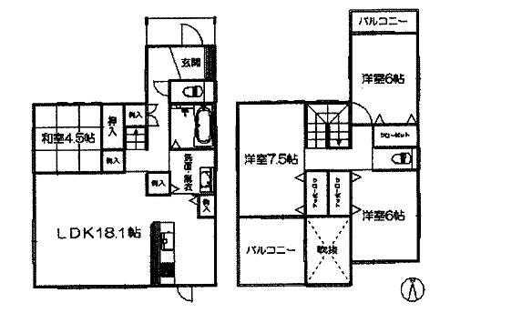 Floor plan. 24,800,000 yen, 4LDK, Land area 132 sq m , Building area 104.74 sq m