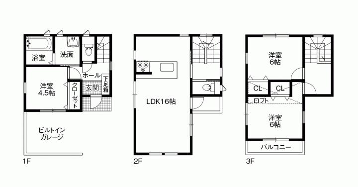 Floor plan. 27,900,000 yen, 3LDK, Land area 47.17 sq m , Building area 91.89 sq m