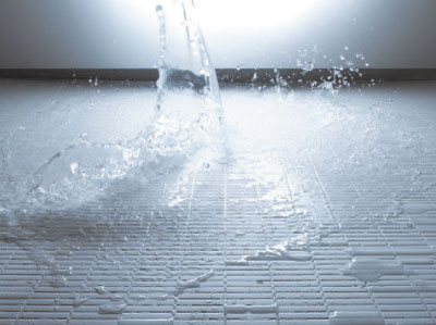 Bathing-wash room.  [Flagstone floor] Easy to dry, Non-slip matte finish pattern, Also safe for children and the elderly. Also, Care is also easy to the same pattern grid.