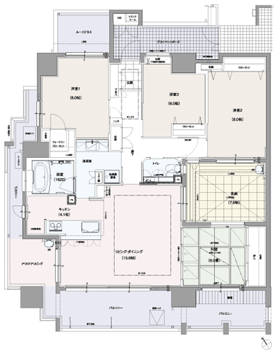 Floor: 4LDK + light garden, the area occupied: 112.03 sq m, Price: 54,972,000 yen