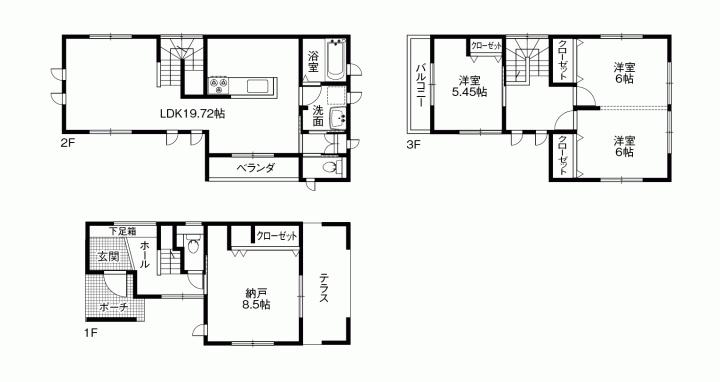Floor plan. 38,200,000 yen, 3LDK + S (storeroom), Land area 92.57 sq m , Building area 112.59 sq m