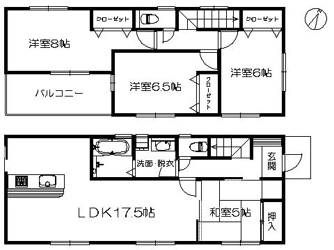 Floor plan. 31,900,000 yen, 4LDK, Land area 121.7 sq m , Building area 99.38 sq m ※ Floor Plan current state priority