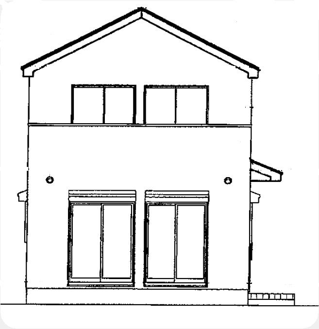 Rendering (appearance). South side elevational view