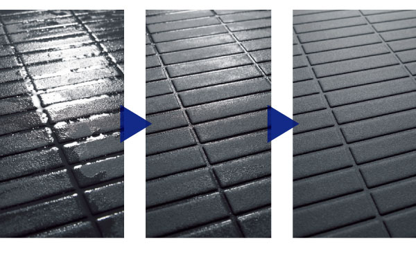 Bathing-wash room.  [Flagstone floor] Drying is faster in breaking the surface tension of water, It does not leave a drop of water in the next morning. On slip resistant, With less water also red, Clean and safe.