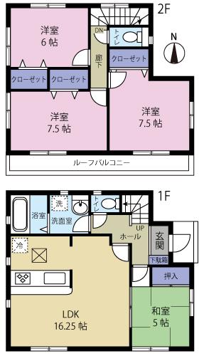 Floor plan. 31,900,000 yen, 4LDK, Land area 126.04 sq m , Building area 98.14 sq m