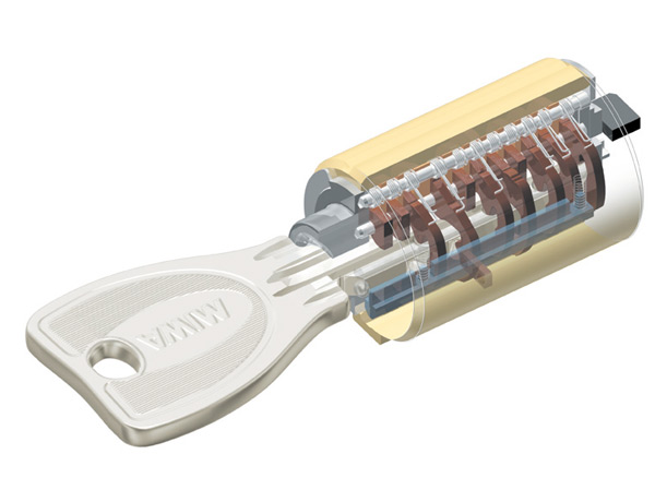 Security.  [PR cylinder lock] Dwelling unit entrance key is adopted in the double lock the PR cylinder lock to prevent picking in the elaborate structure, Has been improved crime prevention.