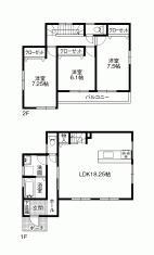 Floor plan. 24,900,000 yen, 3LDK, Land area 202.33 sq m , Building area 95.24 sq m