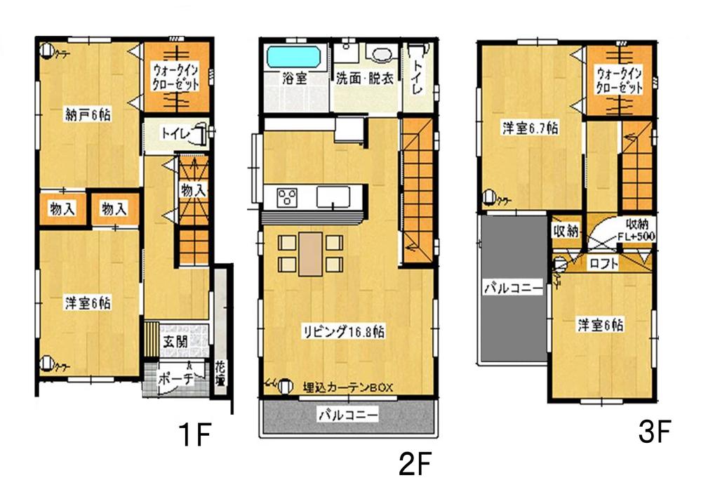 Floor plan. 30,830,000 yen, 3LDK + S (storeroom), Land area 81.65 sq m , Building area 106.82 sq m