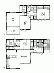 Floor plan. 32,300,000 yen, 4LDK, Land area 127.53 sq m , Building area 108.68 sq m