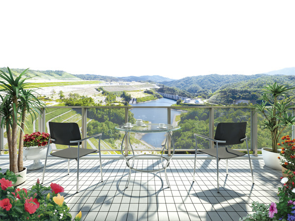 Building structure. View from the south balcony. Spread is superb view of the breathtaking, every day, You can spend with the feeling like resort! ! (The view photographs taken from the balcony Rendering to local 14th floor equivalent of height (October 2012 shooting) CG synthesis. In fact and it may be slightly different. )