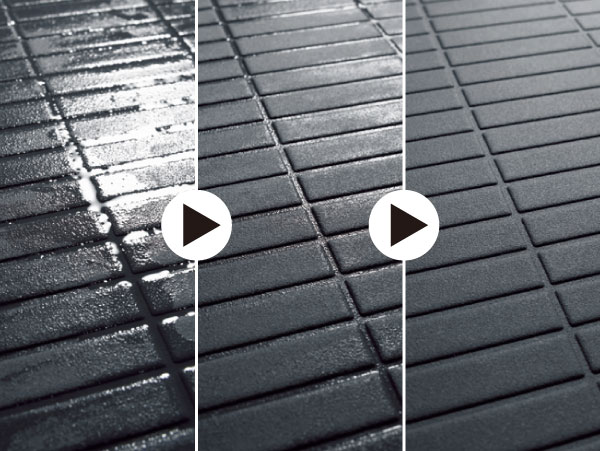 Bathing-wash room.  [Flagstone floor] Speed ​​of drainage and drying in breaking the surface tension of water is faster, It does not leave a drop of water in the next morning. On slip resistant, With less water also red, Clean and safe.