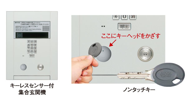 Security.  [Auto-lock system] Installing the auto-lock system is a shared entrance. It has adopted a non-touch keys come in handy, for example, when your hands are busy with luggage, Door opens only by holding the key to the sensor.