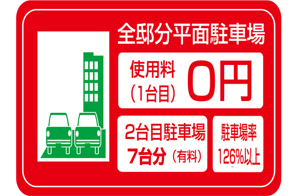 In order to support a convenient living with a private car, All mansion plane expression with parking. Furthermore, Monthly fee is $ 0.00. A second car for parking 7 cars (surcharge, Charge undecided) available