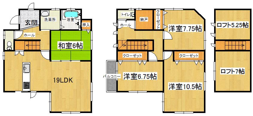 Floor plan. 30.5 million yen, 4LDK + S (storeroom), Land area 112.03 sq m , Building area 119.47 sq m