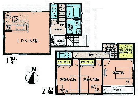 Floor plan. 24,800,000 yen, 3LDK, Land area 99.19 sq m , Building area 88.62 sq m