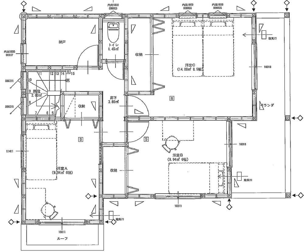 Floor plan. 23.8 million yen, 4LDK + S (storeroom), Land area 157.5 sq m , Building area 111.57 sq m 2F