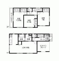 Floor plan. 23.8 million yen, 3LDK, Land area 90.46 sq m , Building area 97.3 sq m