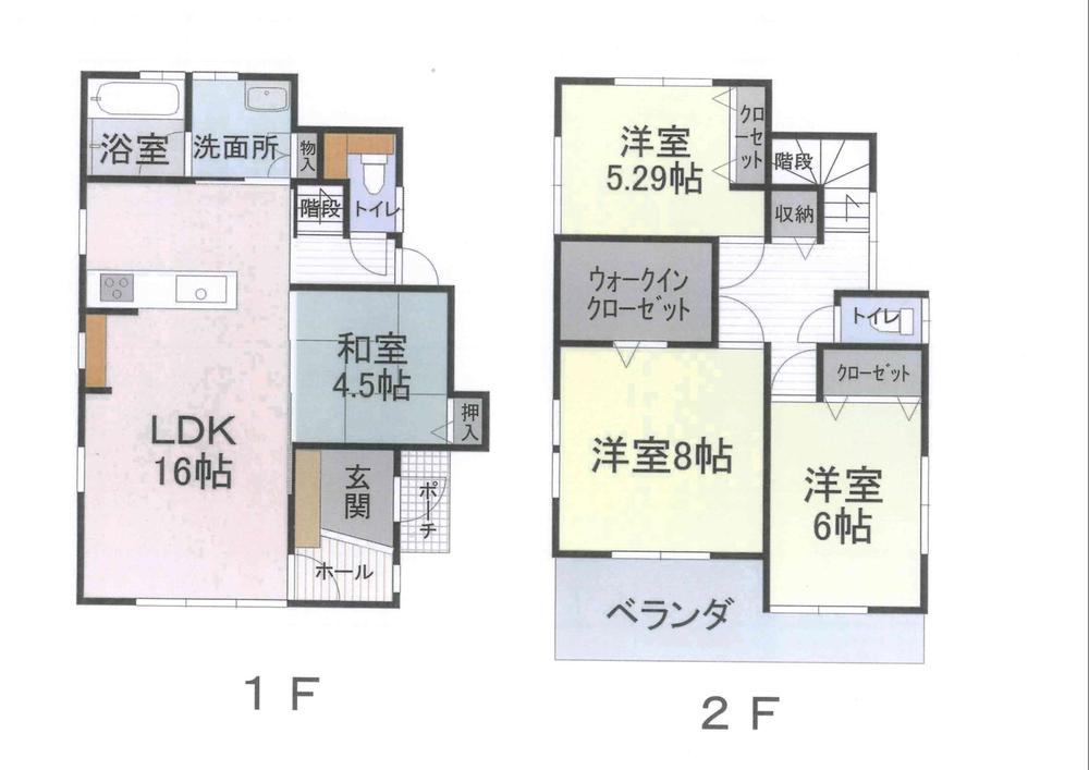 Floor plan. 28.5 million yen, 4LDK, Land area 106.52 sq m , Building area 100.83 sq m