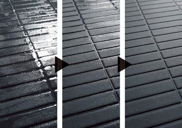 Bathing-wash room.  [Flagstone floor] Drying speed is faster by breaking the surface tension of water, It does not leave a drop of water in the next morning. On slip resistant, With less water also red, Clean and safe.