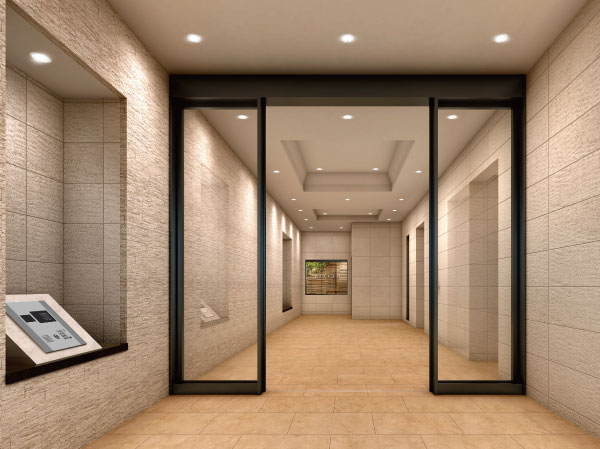 Shared facilities.  [Healing space to Hiroshiga nature and heart] Only because important places leading to the home, Was the space building make me Hiroshiga nature and heart. This space strike a natural kindness, You should see me naturally switch the mind to relax mode from going out mode. (Entrance Hall Rendering)