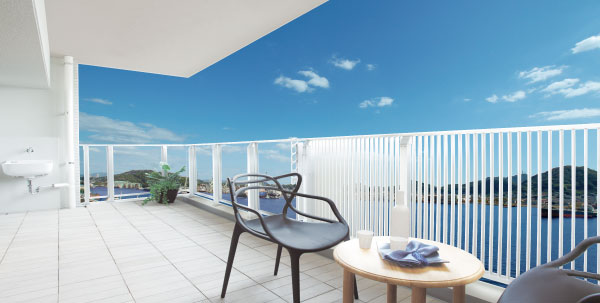 Features of the building.  [Open-air terrace of a maximum depth of 2.5m] The above two points, To view photographs taken from local fifth floor equivalent (October 2012 shooting) shooting the E type model room plan (paid option included), In fact a somewhat different in those CG synthesis.