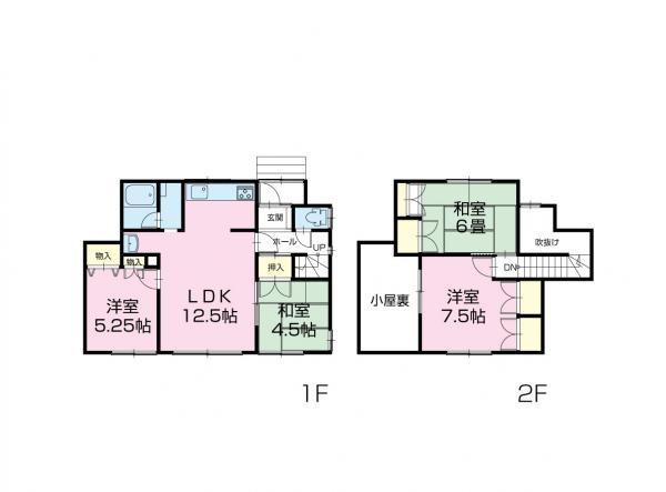 Floor plan. 12,550,000 yen, 4LDK, Land area 206.5 sq m , Building area 78.77 sq m ■ Mato is 4LDK ~ Japanese-style room is two rooms and Western are two rooms ~