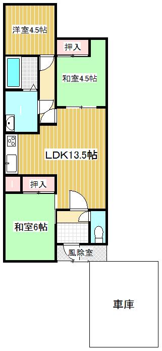 Floor plan. 5 million yen, 3LDK, Land area 166.16 sq m , Building area 65.61 sq m