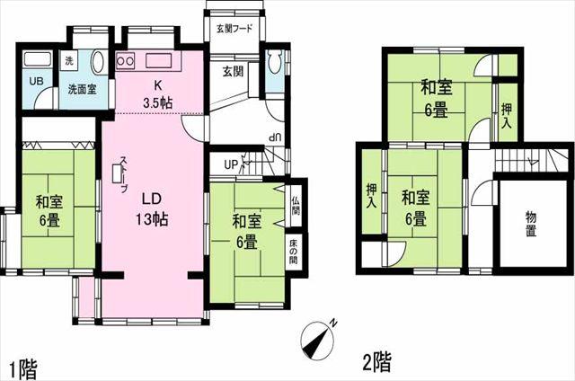 Floor plan. 4.8 million yen, 4LDK+S, Land area 340.46 sq m , Building area 108.53 sq m