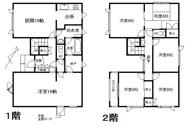 Floor plan. 14.8 million yen, 6LDK, Land area 230.62 sq m , Building area 138.29 sq m
