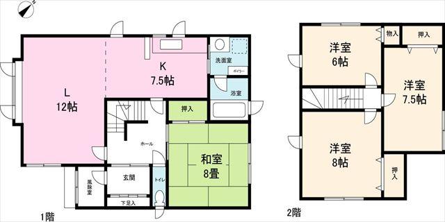 Floor plan. 9.4 million yen, 4LDK, Land area 213.2 sq m , Building area 106.92 sq m